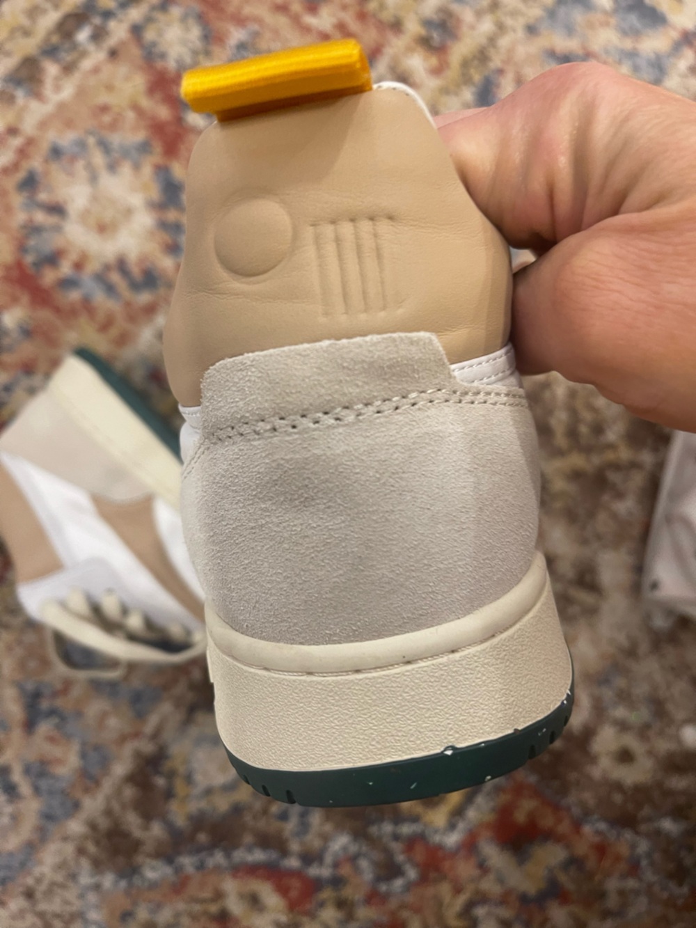 Oncept Women's White and Tan Low-Top Sneakers with Dark Green Outsoles - Picture 5 of 8